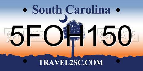 5FOH150 South Carolina License Plate