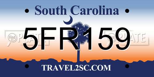 5FR159 South Carolina License Plate