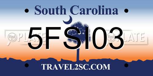 5FSI03 South Carolina License Plate