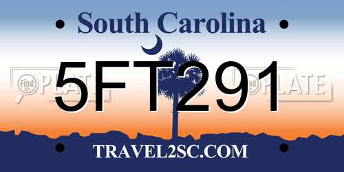5FT291 South Carolina License Plate
