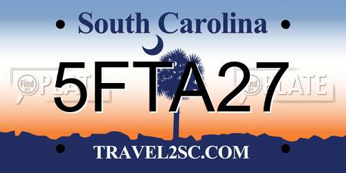 5FTA27 South Carolina License Plate