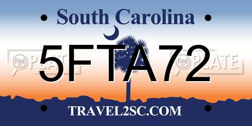 5FTA72 South Carolina License Plate
