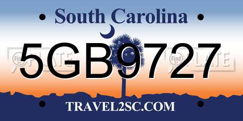 5GB9727 South Carolina License Plate