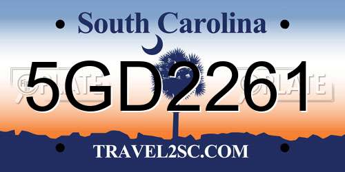 5GD2261 South Carolina License Plate