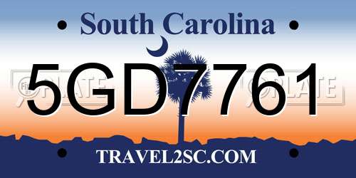 5GD7761 South Carolina License Plate