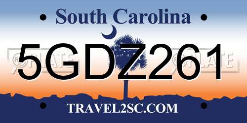 5GDZ261 South Carolina License Plate
