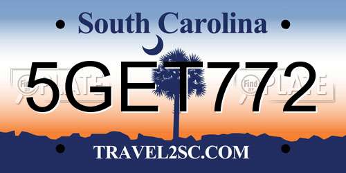 5GET772 South Carolina License Plate