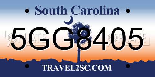 5GG8405 South Carolina License Plate