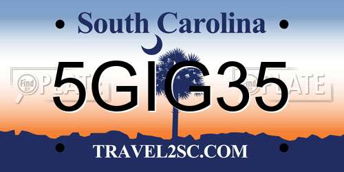 5GIG35 South Carolina License Plate