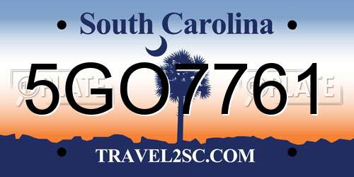 5GO7761 South Carolina License Plate