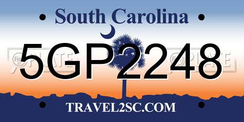 5GP2248 South Carolina License Plate