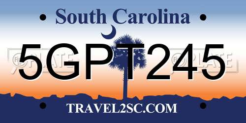 5GPT245 South Carolina License Plate