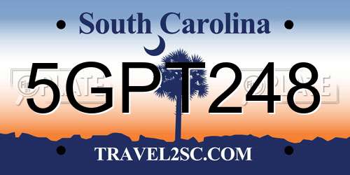 5GPT248 South Carolina License Plate