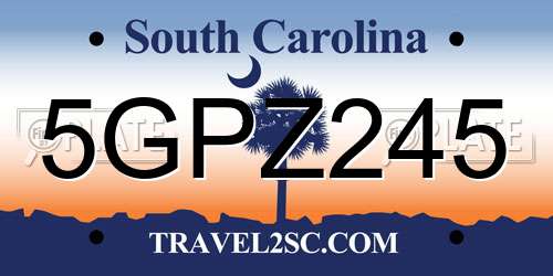 5GPZ245 South Carolina License Plate