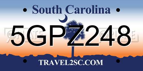 5GPZ248 South Carolina License Plate