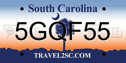 5GQF55 South Carolina License Plate