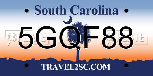 5GQF88 South Carolina License Plate
