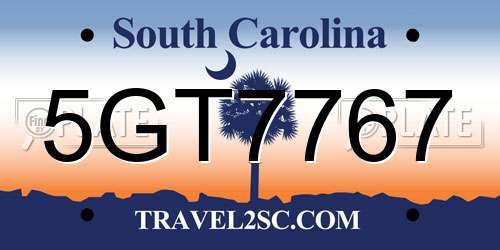 5GT7767 South Carolina License Plate
