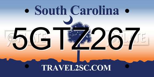 5GTZ267 South Carolina License Plate