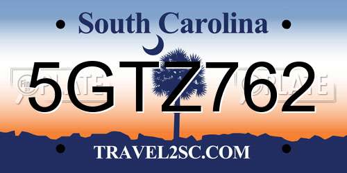 5GTZ762 South Carolina License Plate