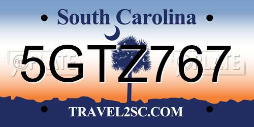 5GTZ767 South Carolina License Plate