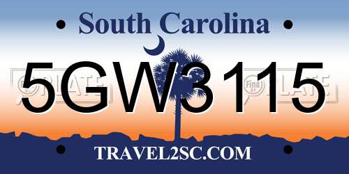 5GW3115 South Carolina License Plate