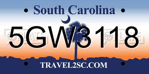 5GW3118 South Carolina License Plate
