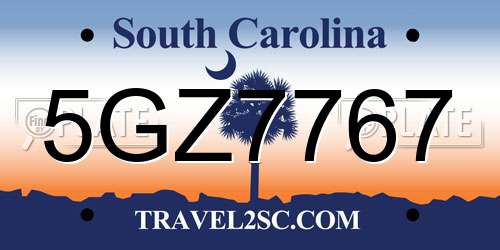 5GZ7767 South Carolina License Plate