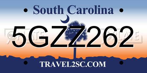 5GZZ262 South Carolina License Plate