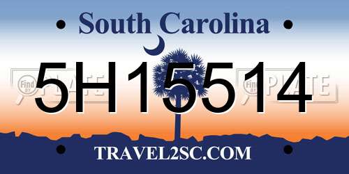 5H15514 South Carolina License Plate