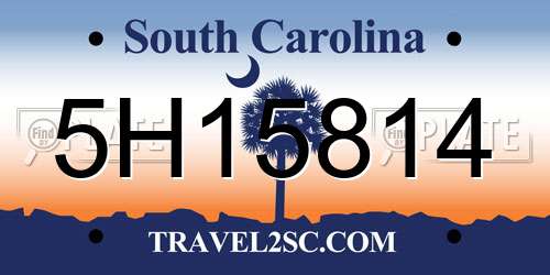 5H15814 South Carolina License Plate