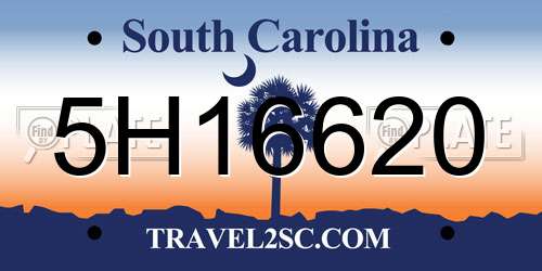 5H16620 South Carolina License Plate