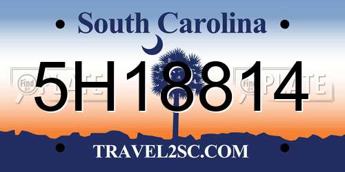 5H18814 South Carolina License Plate