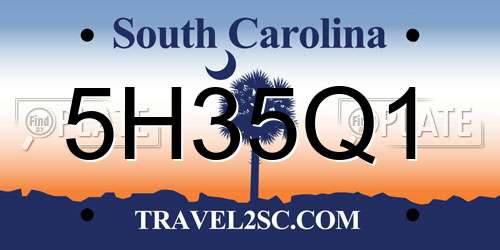 5H35Q1 South Carolina License Plate
