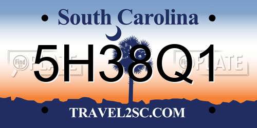 5H38Q1 South Carolina License Plate