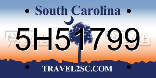 5H51799 South Carolina License Plate