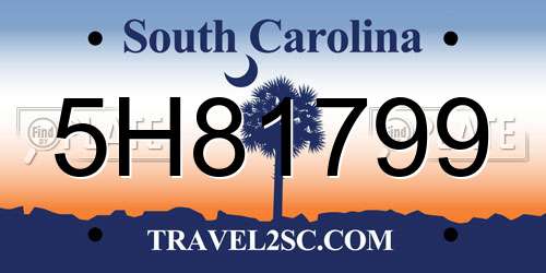 5H81799 South Carolina License Plate