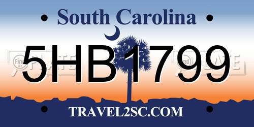 5HB1799 South Carolina License Plate