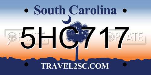 5HC717 South Carolina License Plate