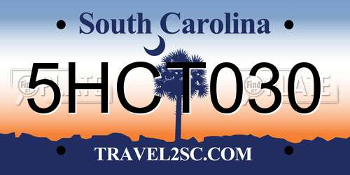 5HCT030 South Carolina License Plate