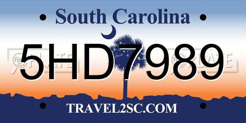 5HD7989 South Carolina License Plate