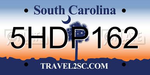 5HDP162 South Carolina License Plate