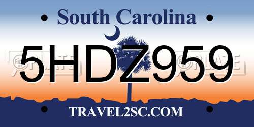5HDZ959 South Carolina License Plate