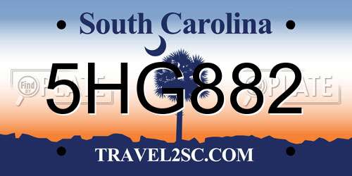 5HG882 South Carolina License Plate