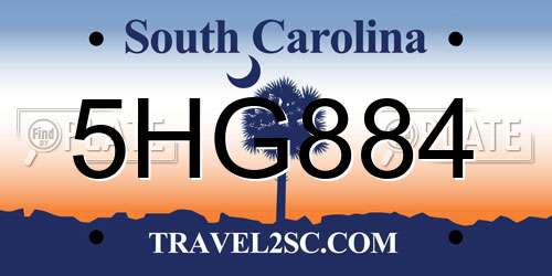 5HG884 South Carolina License Plate