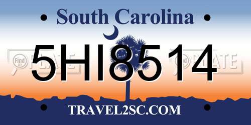 5HI8514 South Carolina License Plate