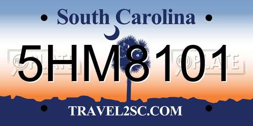 5HM8101 South Carolina License Plate