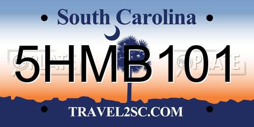5HMB101 South Carolina License Plate