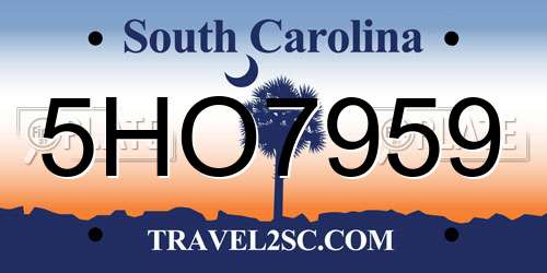 5HO7959 South Carolina License Plate