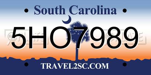 5HO7989 South Carolina License Plate